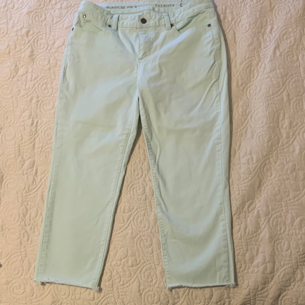 Talbots Signaature mint green crop jeans size 8